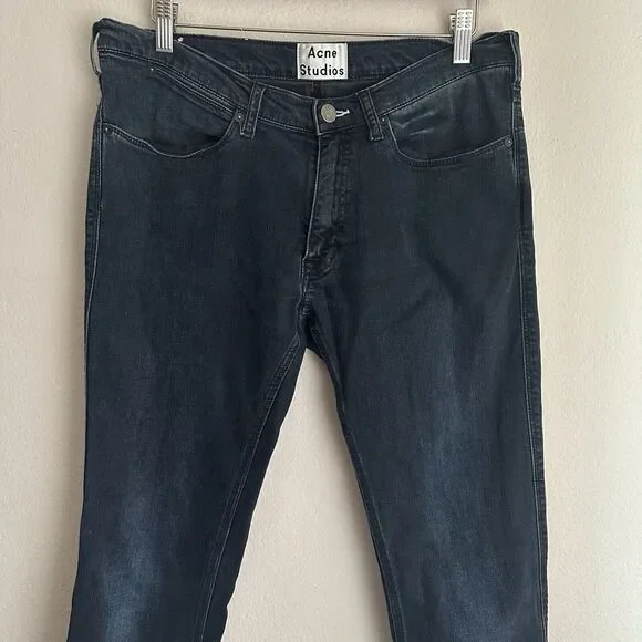 ACNE STUDIOS Max Man Ray Jeans Mens 32x34 (32x32.5) Stretch‎ Faded - Picture 3 of 15